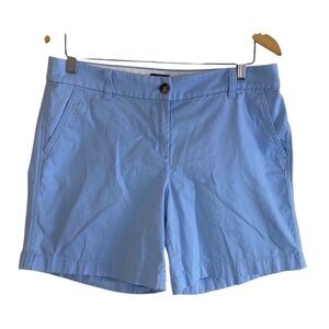 J Crew 7" Classic Chino Short Woman 8 Blue Preppy Nautical Old Money Office 2023